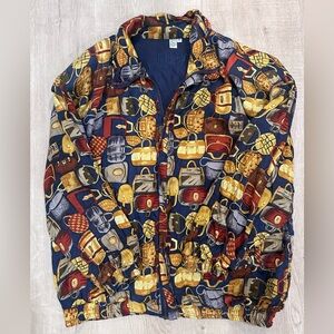 Purse print zip up jacket